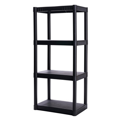 4-shelf Plastic Storage Shelves, 48” X 23” X 14”