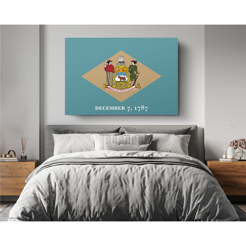 «Delaware State Flag USA Flags Edition», reproduction d'art sur toile, L 30 po x H 20 po