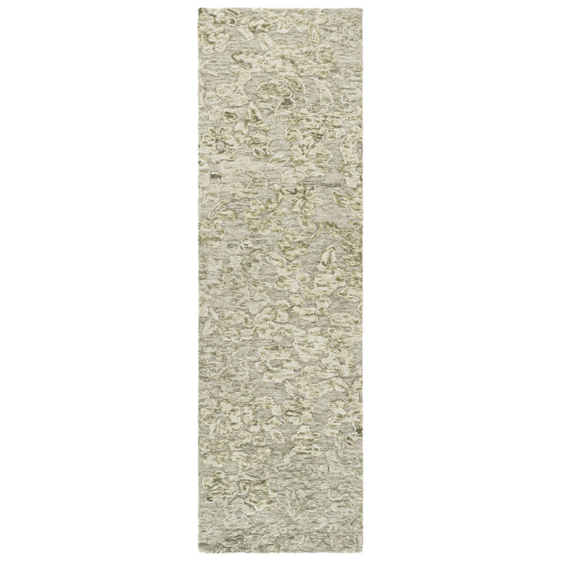 Abstract 562 Hand Tufted 80% Wool; 20% Cotton Floral Rug, Runner 2'3" x 8'