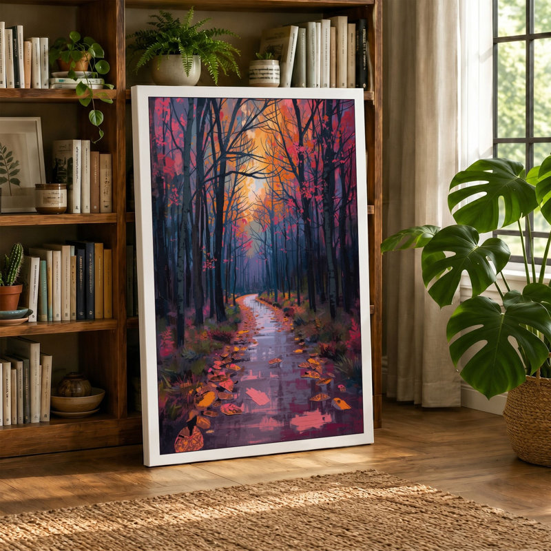 Path to Golden Light Boho - Wrapped Canvas, 36x24 - 91.4 x 61.0 cm, Terracotta Border