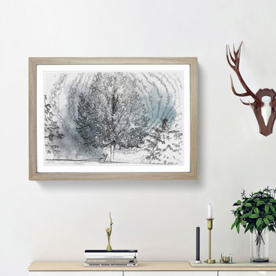 Hare in a Winter Forest in Abstract - Picture Frame Graphic Art Print