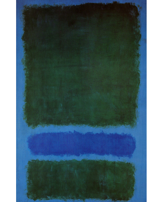 Sans titre (vert, bleu, vert sur bleu), 68, H 48 po x l 31 po
