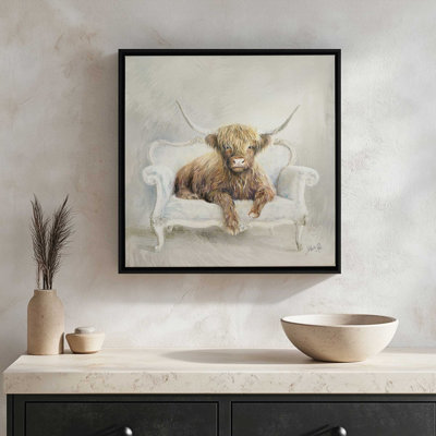 «Couch Cow» par Marla Rae, reproduction d'art