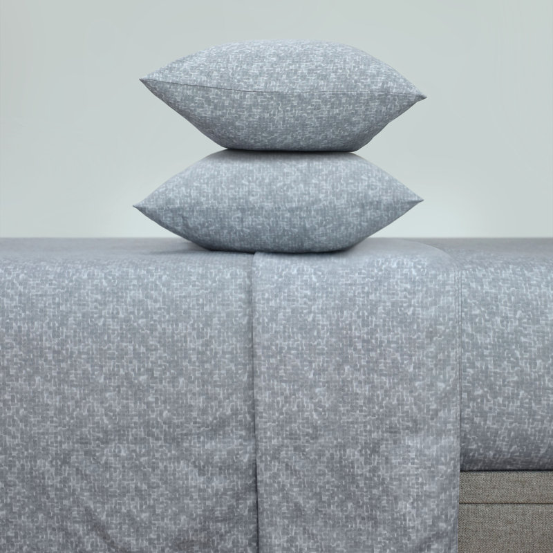 Martex Restore Solid - Soft, Breathable, Cotton Blend, Temperature Regulating, Twin Sheet Set with 1 Pillowcase, Charcoal