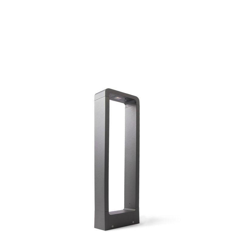 Colbourn Anthracite Integrated LED Metal Bollard Light, 30cm H x 16cm W x 5.4cm D