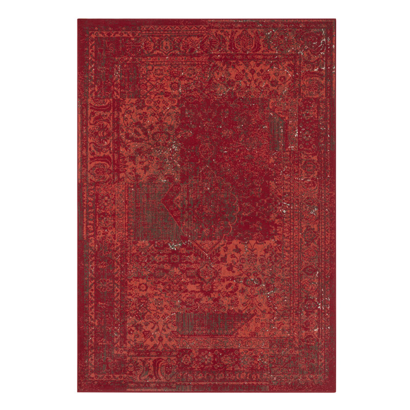 Celebration Plume Flatweave Red Rug, Rectangle 80 x 150cm