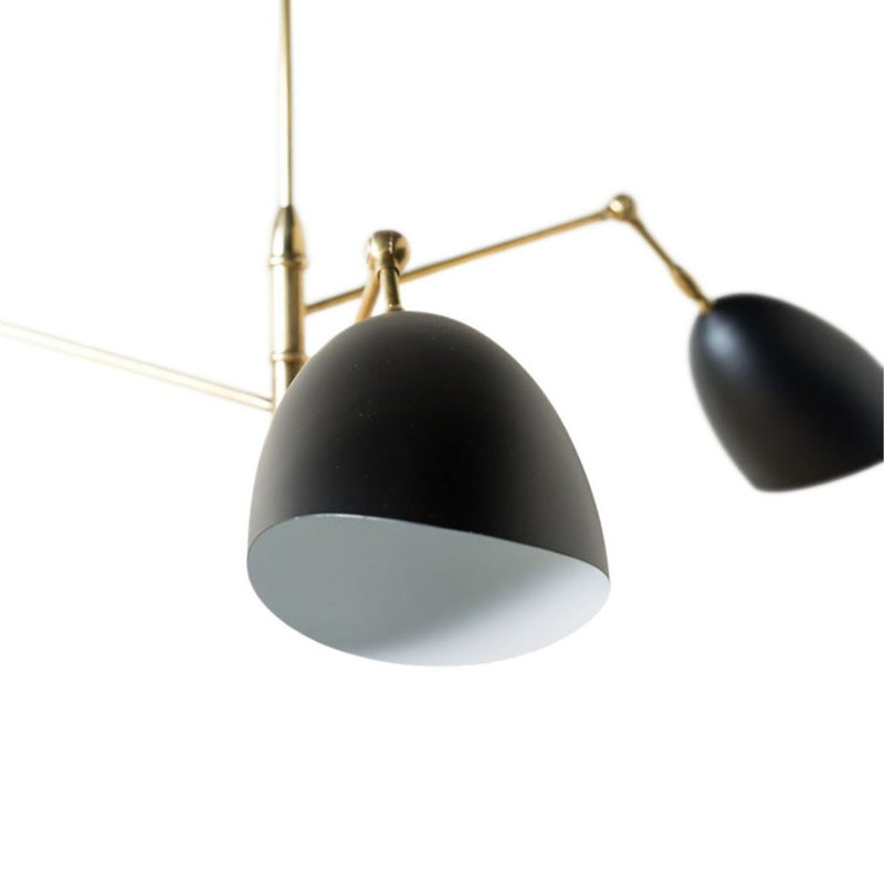 Lustre linéaire moderne Spoutnik 3 lumières Caswell, Black