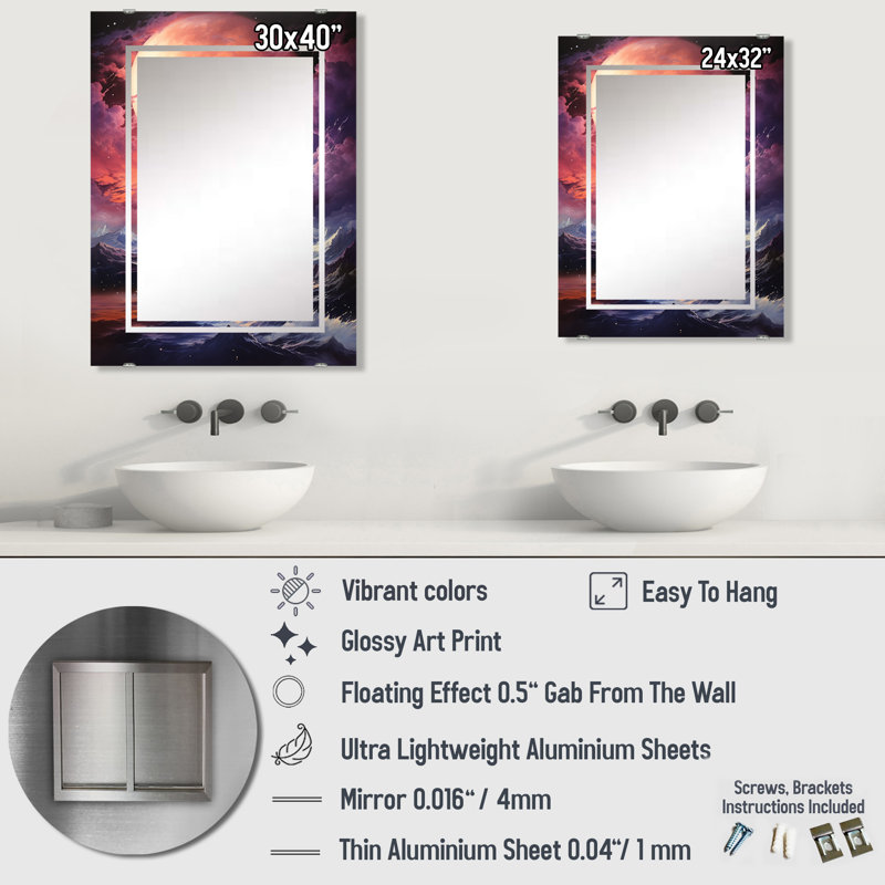 Miroir mural Letts - Storms, 32 po x 24 po