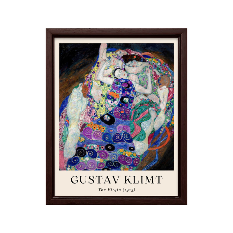 Gustav Klimt - La Vierge, 24"H x 32"W, Canvas, Brown Framed