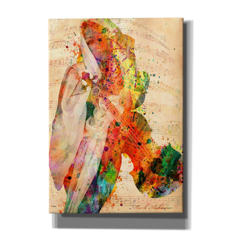 «Abstract Music» par Mark Ashkenazi, art mural sur toile, H 26 po x l 18 po x P 0,75 po