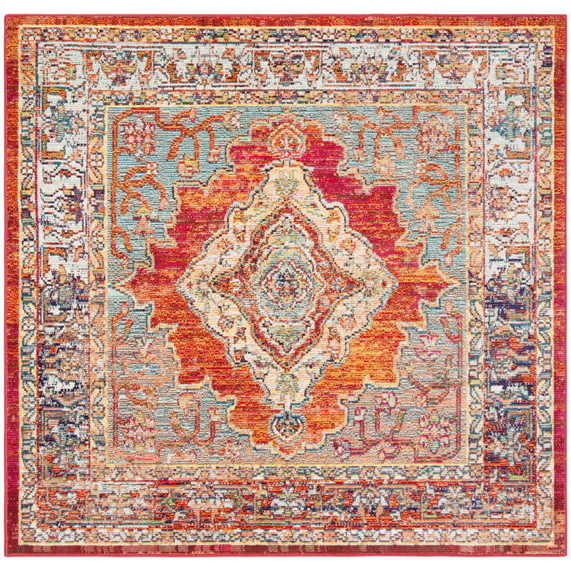 Tapis orange Donnella, Carré 5 pi