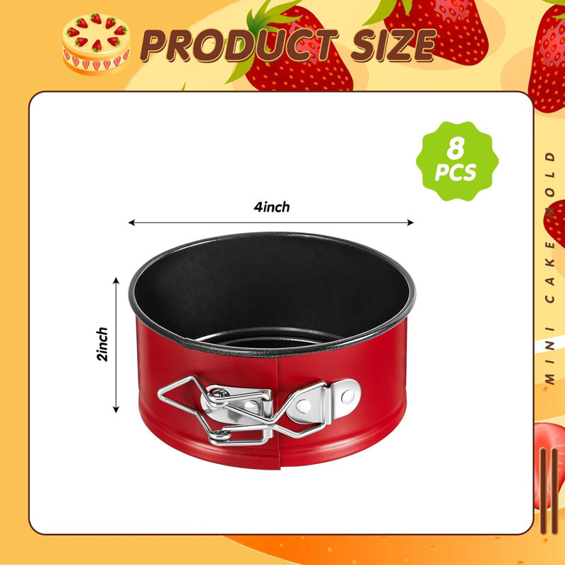 8 Pcs 4 Inch Springform Pan for Baking Mini Cheesecake Pans with Removable Bottom Nonstick