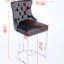 2 tabourets de bar de 25 po de hauteur comptoir, 2, velours avec dossier à boutons et garniture de rivets, base en métal pour tabourets (de 2), base chromée moderne, cuisine-771784493