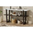 Narrow Console Table with Marble-Effect Top, Retro Entryway Table with Open Shelf, Sofa Table for Entryway, Hallway and Living Room (Espresso)-1882794803