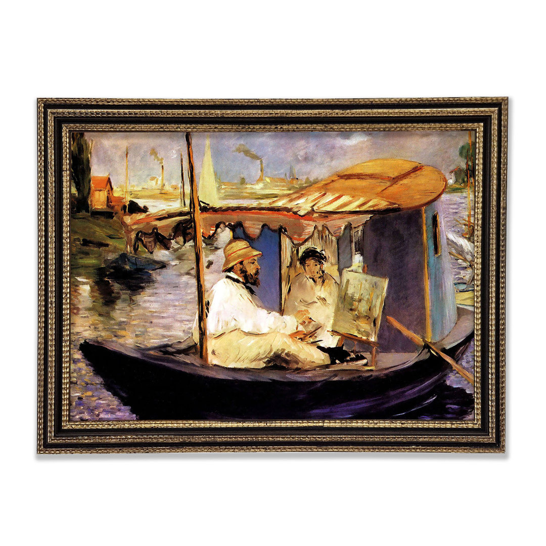 Manet malt Claude Monet Dans Son Bateau Atelier 1874 - Druck