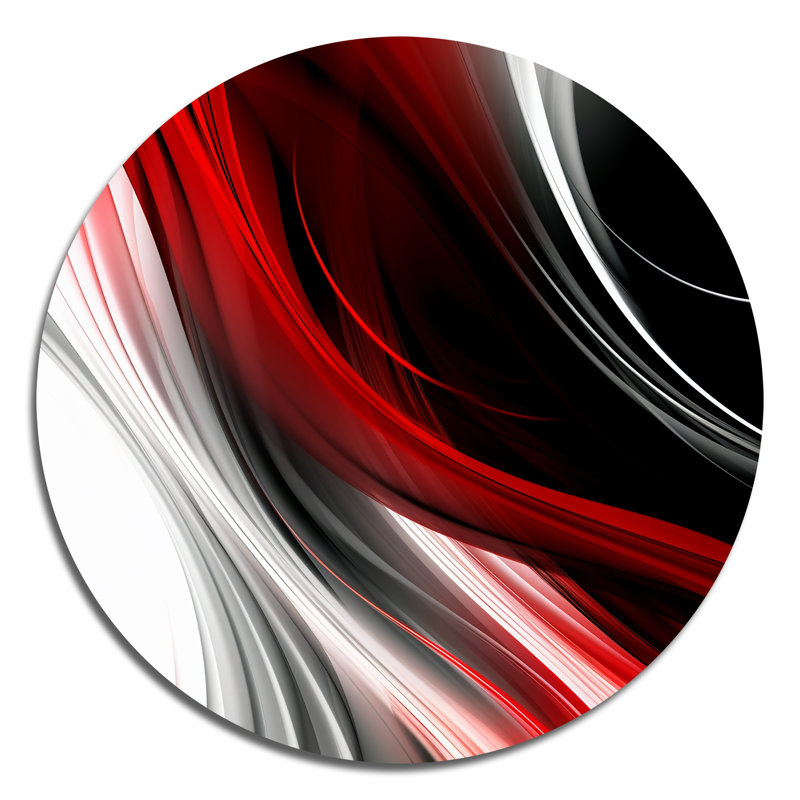 Sandyville rouge noir infini ondulations I - impression sans cadre, H 23 po x l 23 po x P 1 po