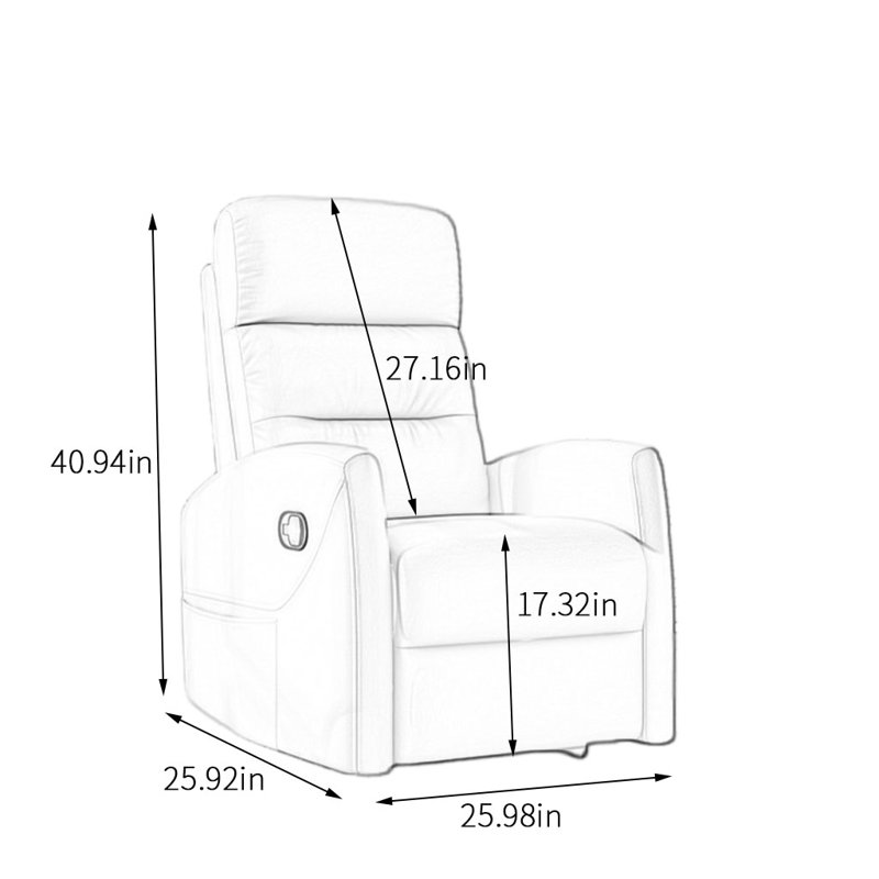 Fauteuil inclinable pivotant en similicuir Nkauj, Gris