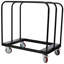 Capacité de charge de 1 500 lb, chariot de service pour panneau, roulettes pivotantes de 5 pouces, 3 rampes latérales pour l'usine, entrepôt, noir