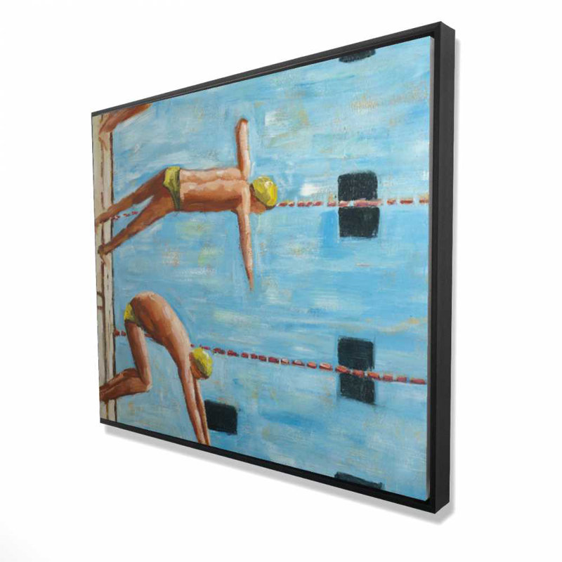 «Swimmers - Man Cave Man», art encadré sur toile