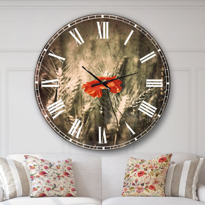 Sigle Red Poppies - Horloge murale traditionnelle