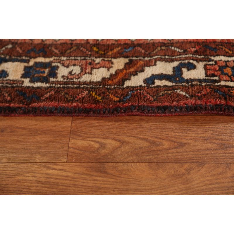 Tapis de couloir géométrique motif persan Heriz noué à la main 4 x 11