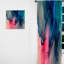 Mélange d'aquarelle bleu et rose - Rideau en velours abstrait - 1 panneau-112761189