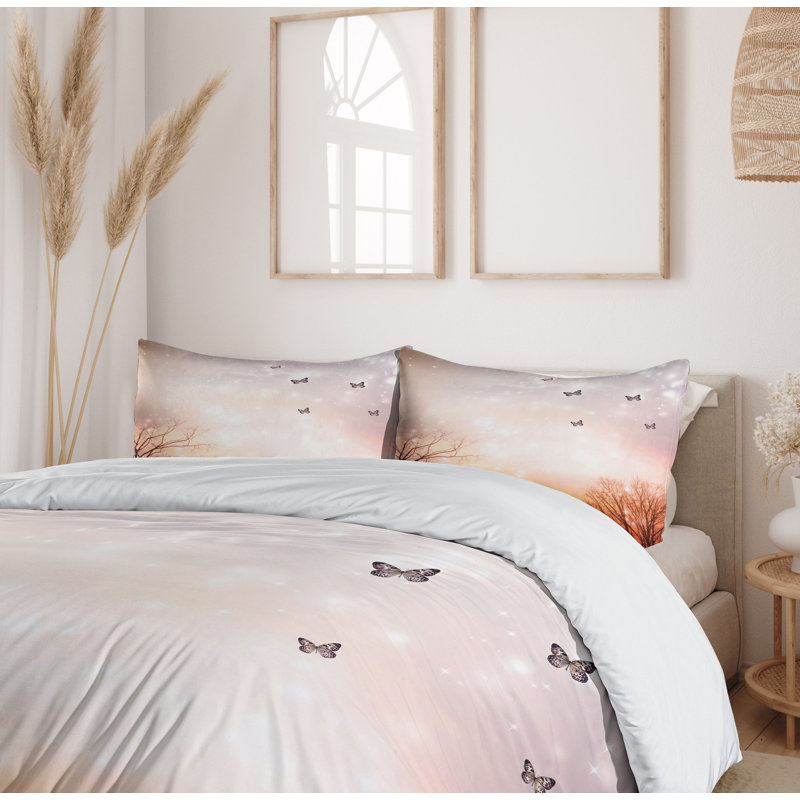 Rustic Polyester Floral Duvet Cover
