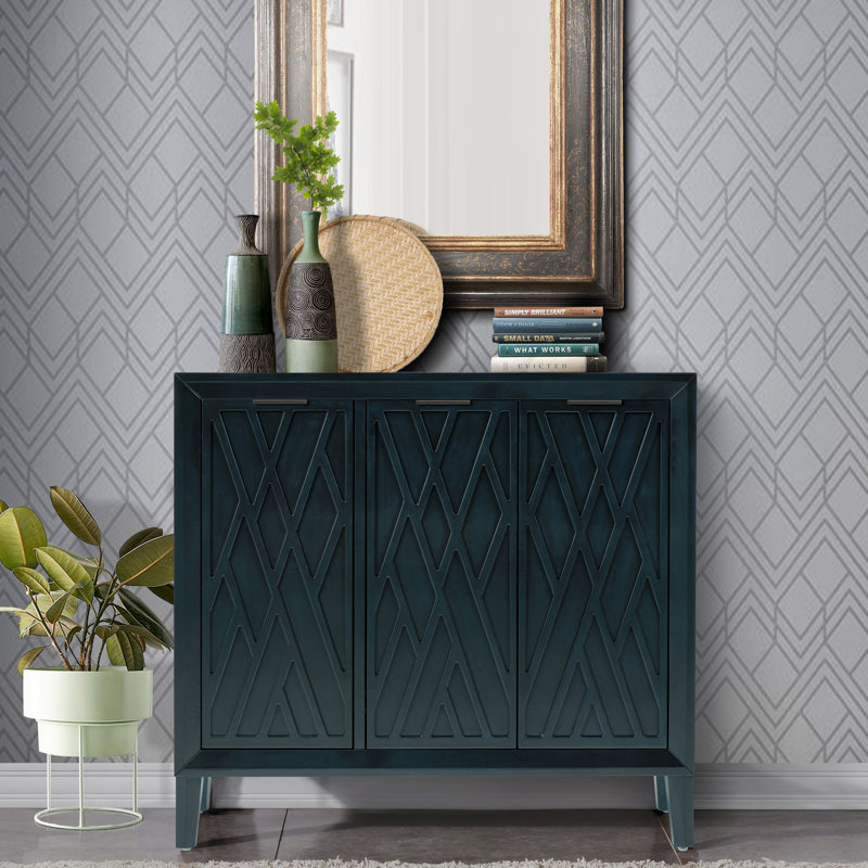 Alta 36'' Tall 3 - Door Accent Cabinet, Navy