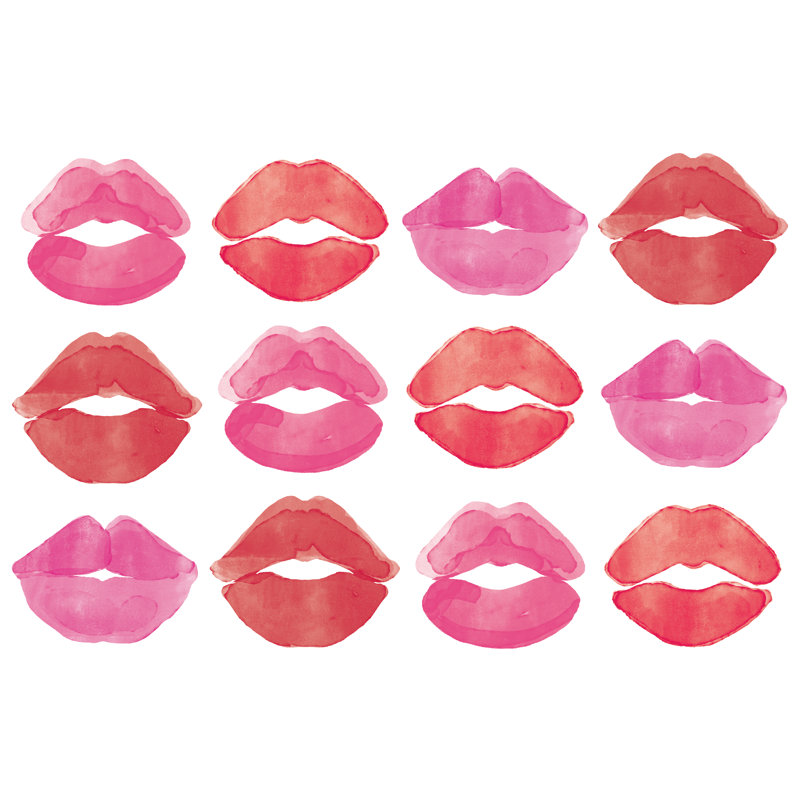 Rows Of Lips - Wrapped Canvas Art Prints, 30cm H x 46cm W