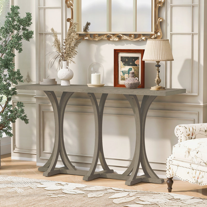 Console en bois 59,8 po, Gris