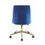 Chaise de bureau rembourrée en velours avec base dorée Torrance-1871370076