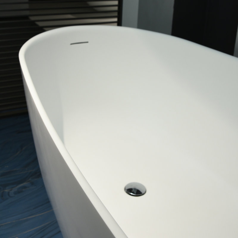 67 inch Freestanding Solid Surface Soaking Bathtub