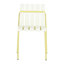 Paquet de 4 chaises rayées à blocs de couleur avec métal et PP imperméable pour les balcons intérieurs / extérieurs, blanc crème et jaune grain extérieur