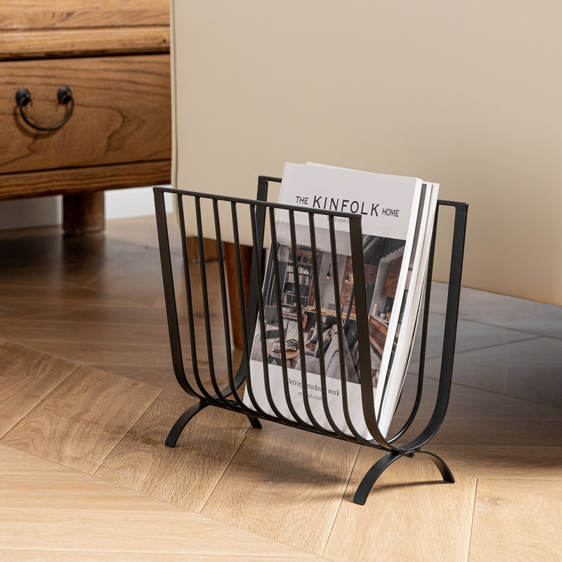 Metal Frame Magazine Rack MY GIFT Metal Black Standing Magazine Rack | Wayfair.co.uk