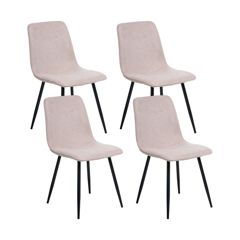Set of 4 Dining Chairs TUSCOLA Fabric, Beige