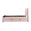 Lit plateforme simple tapissier en velours avec lit gigogne simple-1414730028