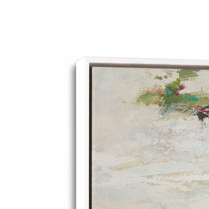 «Survol de l'aperçu II» par Janet Itsne, «Floater», reproduction encadrée sans passe-par, H 12 po x l 18 po, Blanc