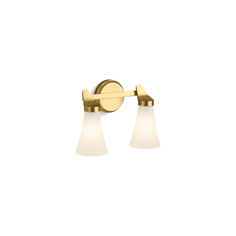 Simplice Two-Light Sconce, Brushed Moderne Brass