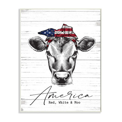 «Americana Cow Red White and Moo Country Farm» par Ziwei Li - impression