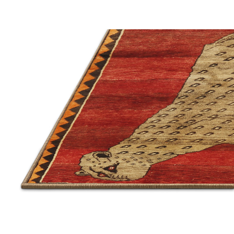 Tapis brun / rouge, Rectangle 5 pi x 7 pi