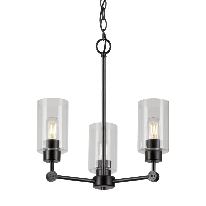 Lustre unique/à niveaux 3 lumières Afiya, Noir