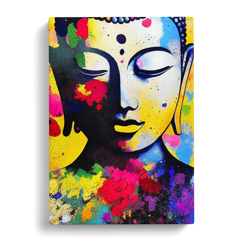 Buddha Splashed No.4 - Wrapped Canvas, 60cm H x 40cm W x 3cm D