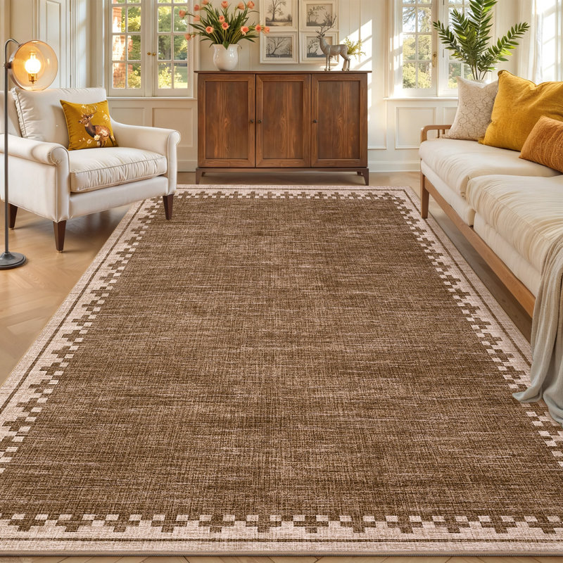 Area Rugs for Living Room Washable Rugs Non Slip Stain Resistant Bordered CarpetFoldable Rugs for BedroomDining RoomNursery
