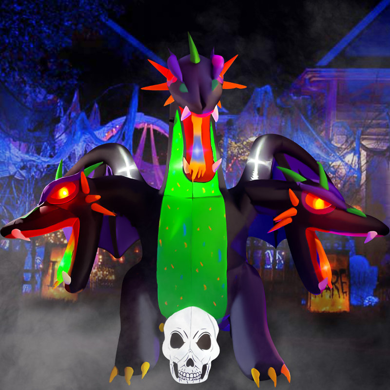Dragon gonflable à trois têtes d'Halloween