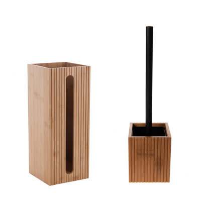 Bath Bliss Wood Toilet Brush And Holder
