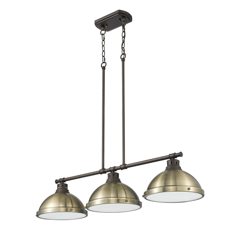 Laramy 3-Light Linear Pendant, Aged Brass, Rubbed Bronze