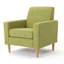 Élégante chaise d'appoint moderne, tissu vert, idéale pour la maison