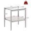 Table de bout moderne en verre gris avec surface et structure trempées pour un salon de 2 personnes et un espace d'embellissement
