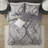 Elegant Grey King Comforter Set With Embroidered Damask Design