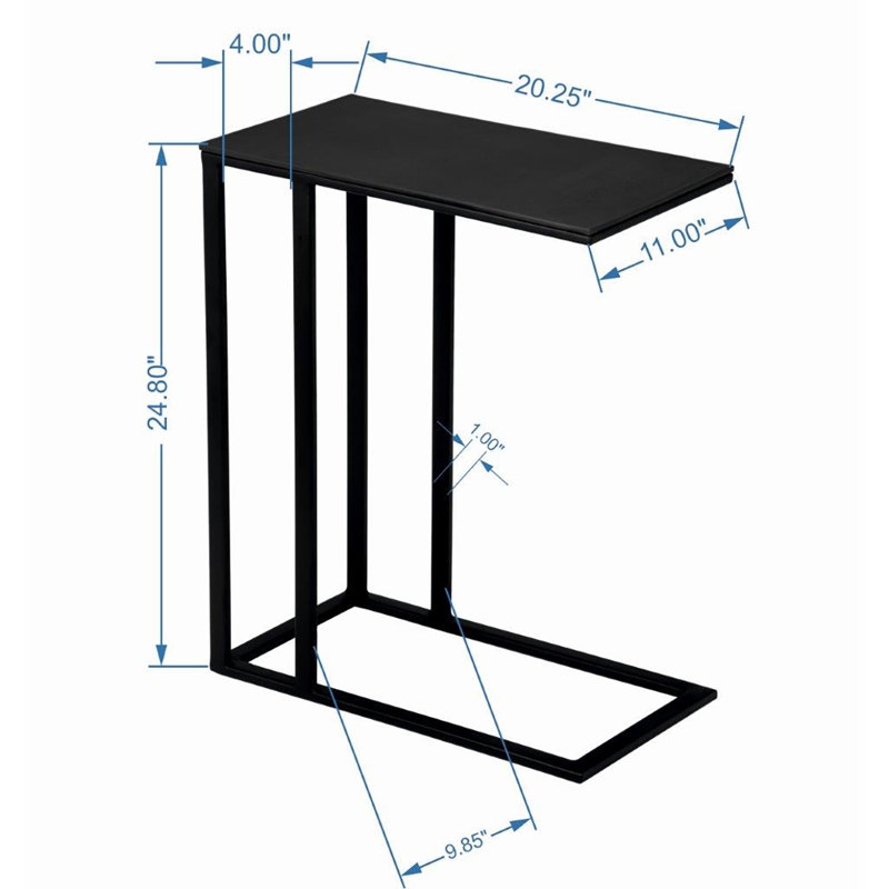 Tanu End Table, 25" H x 11" W x 20" D, Antique Zinc